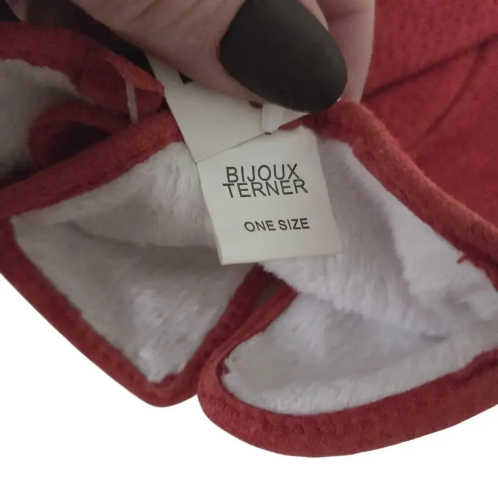 NWT Bijoux Terner | Tomato Red Suede Leather Gloves with Soft Lining